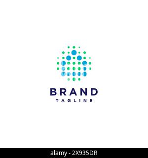 Grüne Punkte Bilden Das Haussymbol. Bunte Punkte Bilden Ein Einfaches Home-Symbol. Stock Vektor