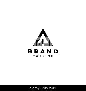 Minimalistischer Buchstabe A im dreieckigen Logo-Design. Einfacher Buchstabe Eine geometrische Delta-Logo-Vorlage. Stock Vektor