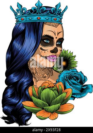 Draw of Dead Girl - Vektordesign Stock Vektor