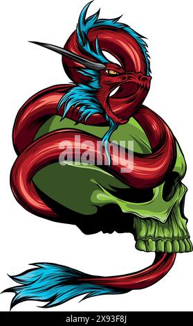 Zeichnung eines bunten Drachen-Vektordesigns Stock Vektor