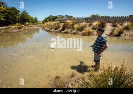 Bild von Tim Cuff. 13. Februar 2024. Flut am ehemaligen Modellierteich, heute Spielpark Te Pa Harakeke, Nelson, Neuseeland. Stockfoto