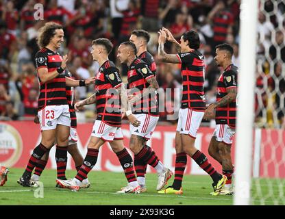 Copa Libertadores - Flamengo vs Millonarios, Rio de Janeiro, Brasilien - 29. Mai 2024 Pedro von Flamengo feiert nach einem Treffer während einer Copa Libertadore Stockfoto