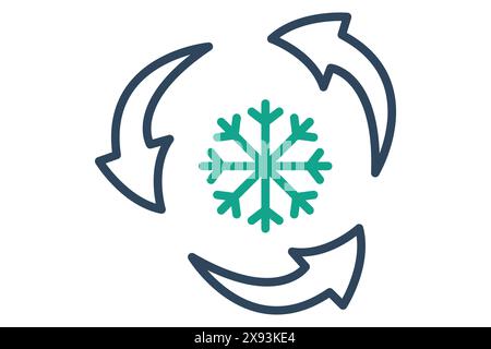 Symbol Kühlung. Symbol für Dienstprogramme. Liniensymbolstil. Utilities Elemente Vektorillustration Stock Vektor