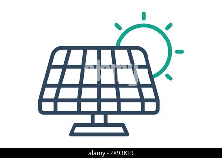 Solar panel icon. icon related to utilities. line icon style. utilities elements vector illustration Stock Vektor