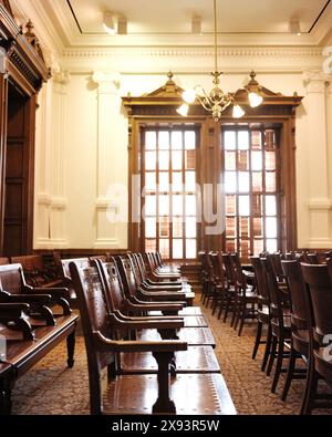 Das Texas State Capitol ist Hauptstadt und Sitz der Regierung des US-Bundesstaates Texas. Gelegen im Zentrum von Austin, Texas. Stockfoto