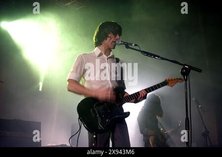 Cortemaggiore Piacenza Italien 28.02.2003: Cristiano Godano Sänger und Gitarrist der italienischen Alternative Rock Band Marlene Kuntz während des Live-Konzerts im Fillmore Club Stockfoto