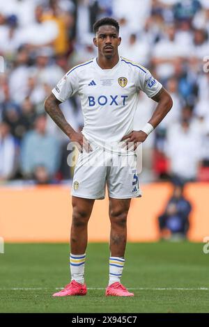 London, Großbritannien. Mai 2024. Leeds United Defender Junior Firpo (3) beim Leeds United FC gegen Southampton FC Sky Bet EFL Championship Play-Off Finale im Wembley Stadium, London, England, Großbritannien am 26. Mai 2024 Credit: Every Second Media/Alamy Live News Stockfoto