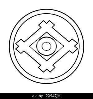 Japanisches Design Schild. Japanesse Kamon Symbole von Japan Kamon Wappen Symbol. Stock Vektor