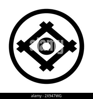 Japanisches Design Schild. Japanesse Kamon Symbole von Japan Kamon Wappen Symbol. Stock Vektor