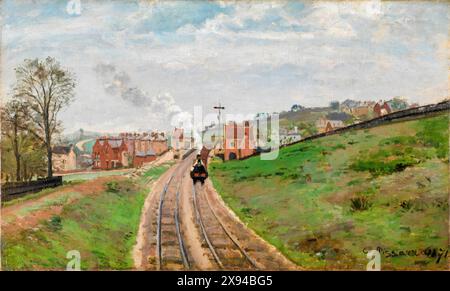 Camille Pissarro, Lordship Lane Station, Dulwich, Landschaftsgemälde in Öl auf Leinwand, 1871 Stockfoto