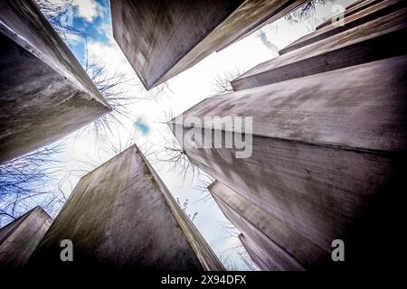 Exilgarten, Josef Hoffmann Garten, Jüdisches Museum Berlin, entworfen vom polnischen Architekten Daniel Libeskinds, Berlin, Deutschland, Europa Stockfoto