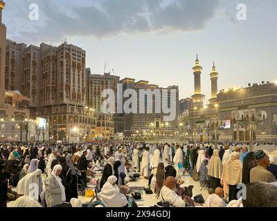 Zam Zam Turm oder Uhrturm - Abraj Al Bait Masjid Al Haram - Macca, Saudi Arabien Stockfoto