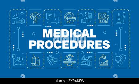Medizinische Verfahren dunkelblaues Wort-Konzept Stock Vektor