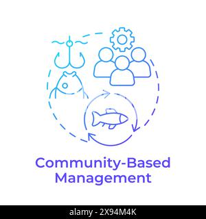 Symbol für das blaue Gradientenkonzept der Community-basierten Verwaltung Stock Vektor