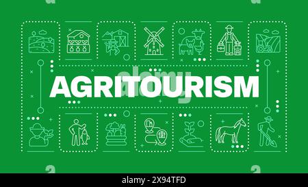 Agritourismus-Grünwort-Konzept Stock Vektor