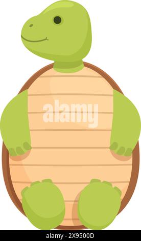 Entzückende und verspielte Zeichentrickschildkröte Illustration mit einem lächelnden und freundlichen Charakter, perfekt für Kindererziehung, Vorschule und Design-Projekte mit Wildlife-Themen Stock Vektor