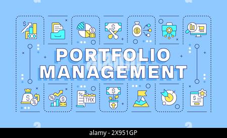 Portfolio Management Blue Word Konzept Stock Vektor