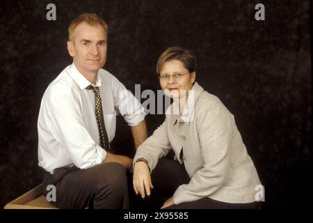 Caroline CUMERLATO et Denis ROUSSEAU - Datum : 20000301 ©John Foley/Opale.Photo Stockfoto