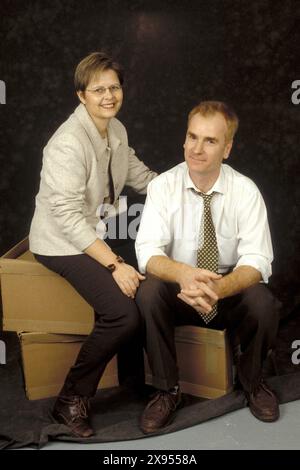 Caroline CUMERLATO et Denis ROUSSEAU - Datum : 20000301 ©John Foley/Opale.Photo Stockfoto