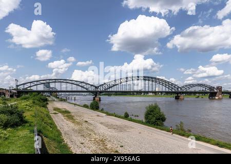Die Südbrücke, Eisenbahnbrücke über den Rhein, Köln. Die Suedbruecke, Eisenbahnbrücke ueber den Rhein, Köln, Deutschland. Stockfoto
