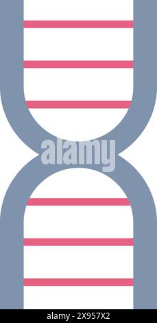 Vereinfachte Darstellung eines dna-Strangs in modernem, flachem Design Stock Vektor