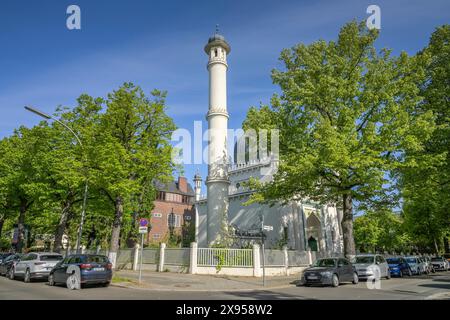 Minarett, Moschee, Brienner Straße, Wilmersdorf, Berlin, Deutschland, Minarett, Moschee, Brienner Straße, Wilmersdorf, Berlin, Deutschland Stockfoto