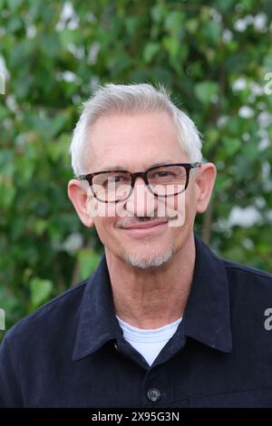 Hay Festival, Hay on Wye, Powys, Wales, Großbritannien – Mittwoch, 29. Mai 2024 – Gary Lineker Fußballspieler und Fernsehsender bei Hay – Photo Steven May / Alamy Live News Stockfoto