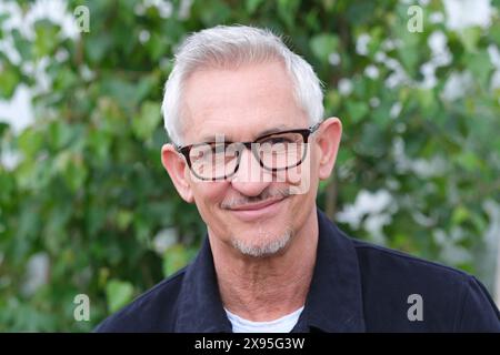 Hay Festival, Hay on Wye, Powys, Wales, Großbritannien – Mittwoch, 29. Mai 2024 – Gary Lineker Fußballspieler und Fernsehsender bei Hay – Photo Steven May / Alamy Live News Stockfoto