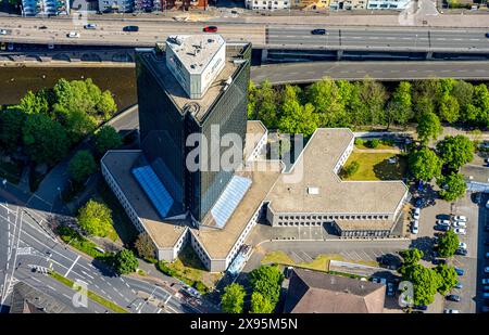 Luftbild, Agentur für Arbeit Hochhaus Turm, Mittelstadt, Hagen, Ruhrgebiet, Nordrhein-Westfalen, Deutschland ACHTUNGxMINDESTHONORARx60xEURO *** Luftansicht, Arbeitsagentur Hochhaus, Innenstadt, Hagen, Ruhrgebiet, Nordrhein-Westfalen, Deutschland ATTENTIONxMINDESTHONORARx60xEURO Stockfoto