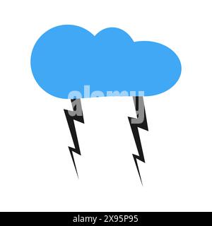 Eine Wolke mit einem Gewitter. Vektorabbildung. Stock Vektor