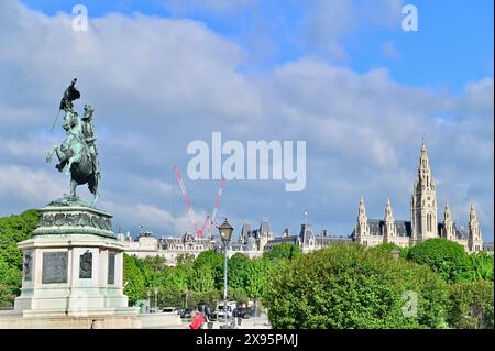 Reiterstatue von Erzherzog Karl von Österreich bei der Hofburg in Wien Stockfoto