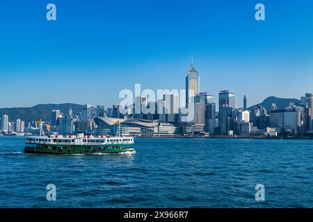 Star Ferry im Hafen von Victoria, Hongkong, China, Asien Stockfoto