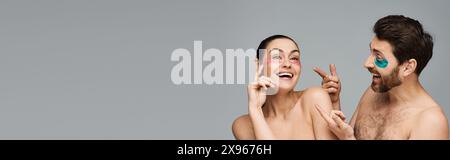Ein Mann und eine Frau mit Augenflecken. Stockfoto
