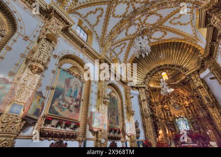 Innenraum, Basilika unserer Lieben Frau von Ocotlan, Tlaxcala City, Tlaxcal State, Mexiko, Nordamerika Stockfoto