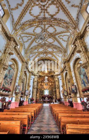 Innenraum, Basilika unserer Lieben Frau von Ocotlan, Tlaxcala City, Tlaxcal State, Mexiko, Nordamerika Stockfoto