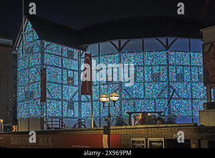 Shakespeare's Globe Theatre, Christmas Lights, London, England, Vereinigtes Königreich, Europa Stockfoto