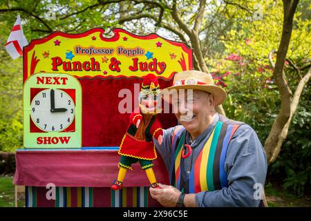 Punch and Judy Messestand, UK 2024 Stockfoto