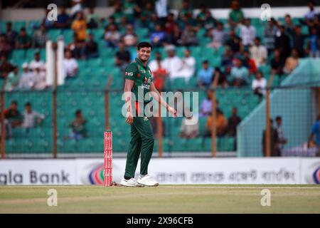 Taskin Ahmed während des dritten T20-Spiels gegen Simbabwe im Zahur Ahmed Chowdhury Stadium, Sagorika, Chattogram, Bangladesch, 07. Mai, 202 Stockfoto