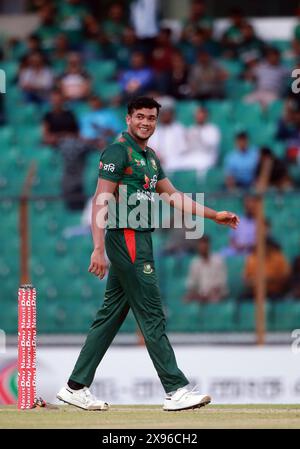 Taskin Ahmed während des dritten T20-Spiels gegen Simbabwe im Zahur Ahmed Chowdhury Stadium, Sagorika, Chattogram, Bangladesch, 07. Mai, 202 Stockfoto