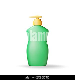 3D-Kunststoffflasche mit isolierter Spenderpumpe Stock Vektor