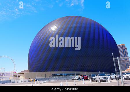 Las Vegas, Nevada - 14. April 2024: Näherer Blick auf die Sphere in Paradise Stockfoto