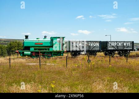 Dampflokomotive im Big Pit National Coal Museum in Blaenavon, Torfaen, Wales Stockfoto