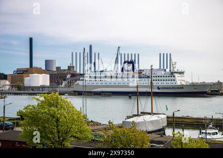 Die Hochgeschwindigkeitsfähre Bornholmslinjen verkehrt im Hafen von Ronne, Bornholm Island, Ronne bis 28. Mai 2024. Stockfoto