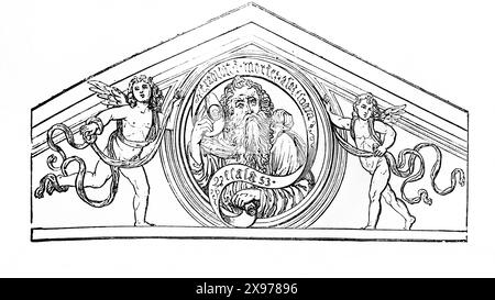 Holzgravur des Propheten Jesaja Gaudenzio Ferrari aus der antiken, illustrierten Familienbibel des 19. Jahrhunderts Stockfoto