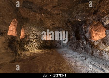 Historische unterirdische Stadt Nevsehir. Stockfoto