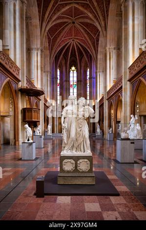 Innenansicht, Doppelstatue der Prinzessinnen Luise und Friederike von Preußen von Johann Gottfried Schadow, Friedrichswerder Kirche, Architekt Karl Stockfoto