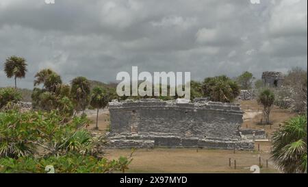 Die Maya-Stadt Tulum liegt 130 km südlich und 700 Jahre von Cancun entfernt. Stockfoto
