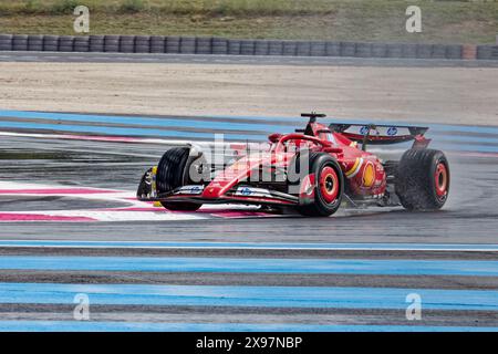 Testing PIRELLI Reifen 2025 - FERRARI Charles Leclerc auf Circuit Paul Ricard, Castellet, FRANKREICH, 05/2024 Florent 'MrCrash' B. Stockfoto