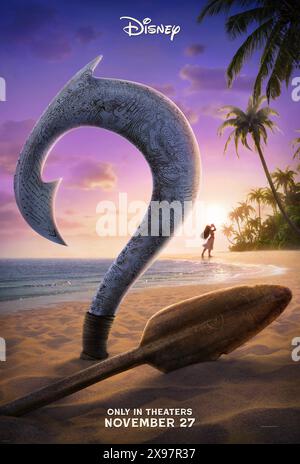 Moana 2 (2024) von David G. Derrick Jr. mit Auli'i Cravalho, Dwayne Johnson und Alan Tudyk. Nachdem sie einen unerwarteten Anruf von ihren Vorfahren erhalten hat, reist Moana in die fernen Meere Ozeaniens und in gefährliche, lange verlorene Gewässer für ein Abenteuer, das ihr nie begegnet ist. Poster FÜR US-Teaser ***NUR FÜR REDAKTIONELLE ZWECKE***. Quelle: BFA / Walt Disney Studios Stockfoto