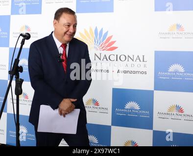 POLITISCHER PROZESS JUAN ZAPATA Quito, Mittwoch, 29. Mai 2024 ehemaliger Innenminister Juan Zapata im Plenum der Versammlung, um auf den gegen ihn erhobenen politischen Prozess zu reagieren, im Legislativpalast Fotos Rolando Enriquez API Quito Pichincha Ecuador POL POL POLITISCHER PROZESS JUAN ZAPATA 443de5600e55764e49536a995ee212f4 Copyright: xROLANDOxENRIQUEZx Stockfoto